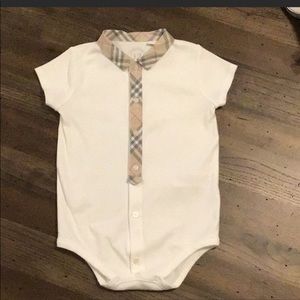 3 month Burberry onesie